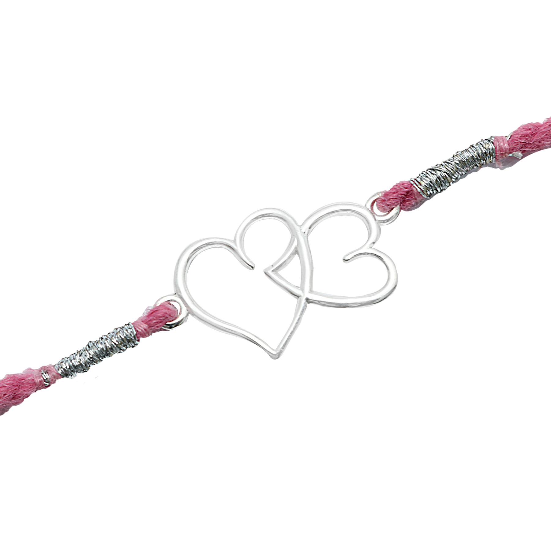 Twin Heart Silver Rakhi