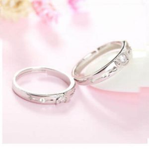 Matching Heart Couple Rings In Silver