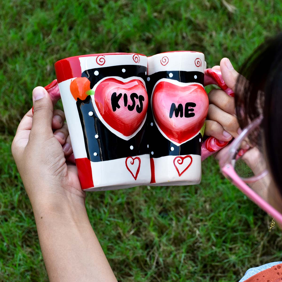 Kiss Me Printed Coffee Mug Set of 2 Gift for Couple