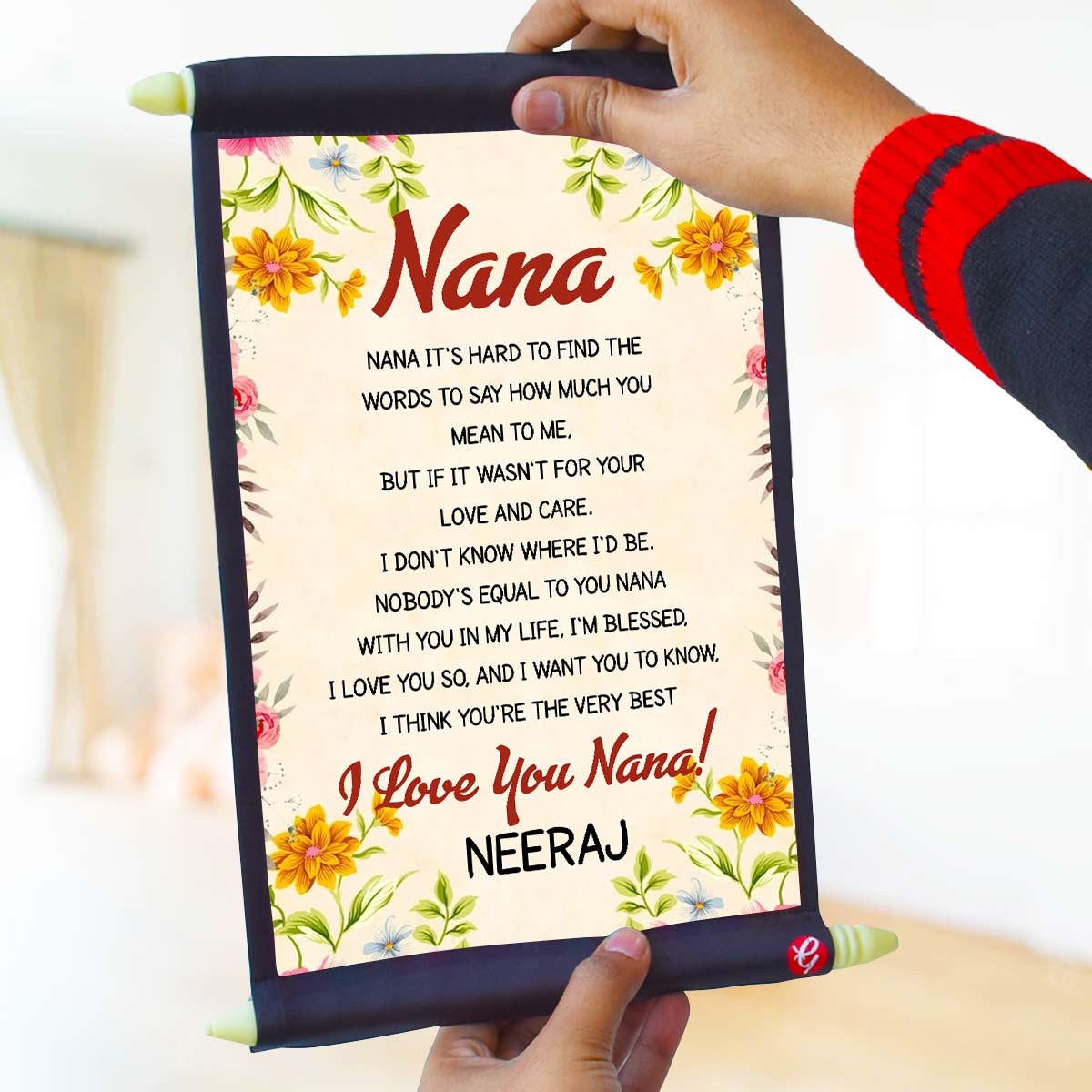 Personalised I Love You NANA Scroll