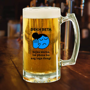 Dekh Beta Beer Mug 600ml - Beer Lover Gift