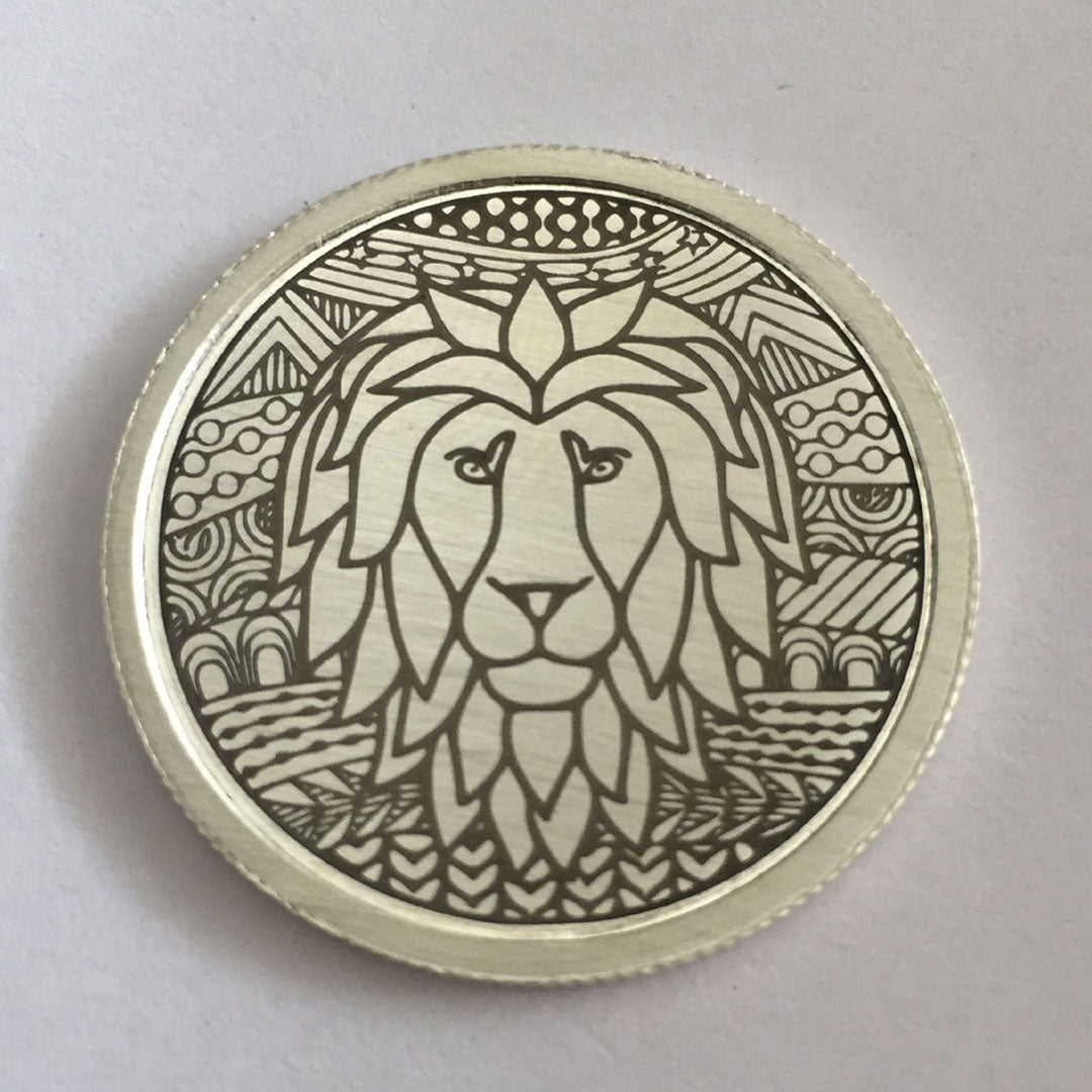 Leo Zentangle Zodiac Silver Coin-2