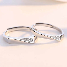 Harmony Hoops Adjustable 925 Sterling Silver Couple Rings