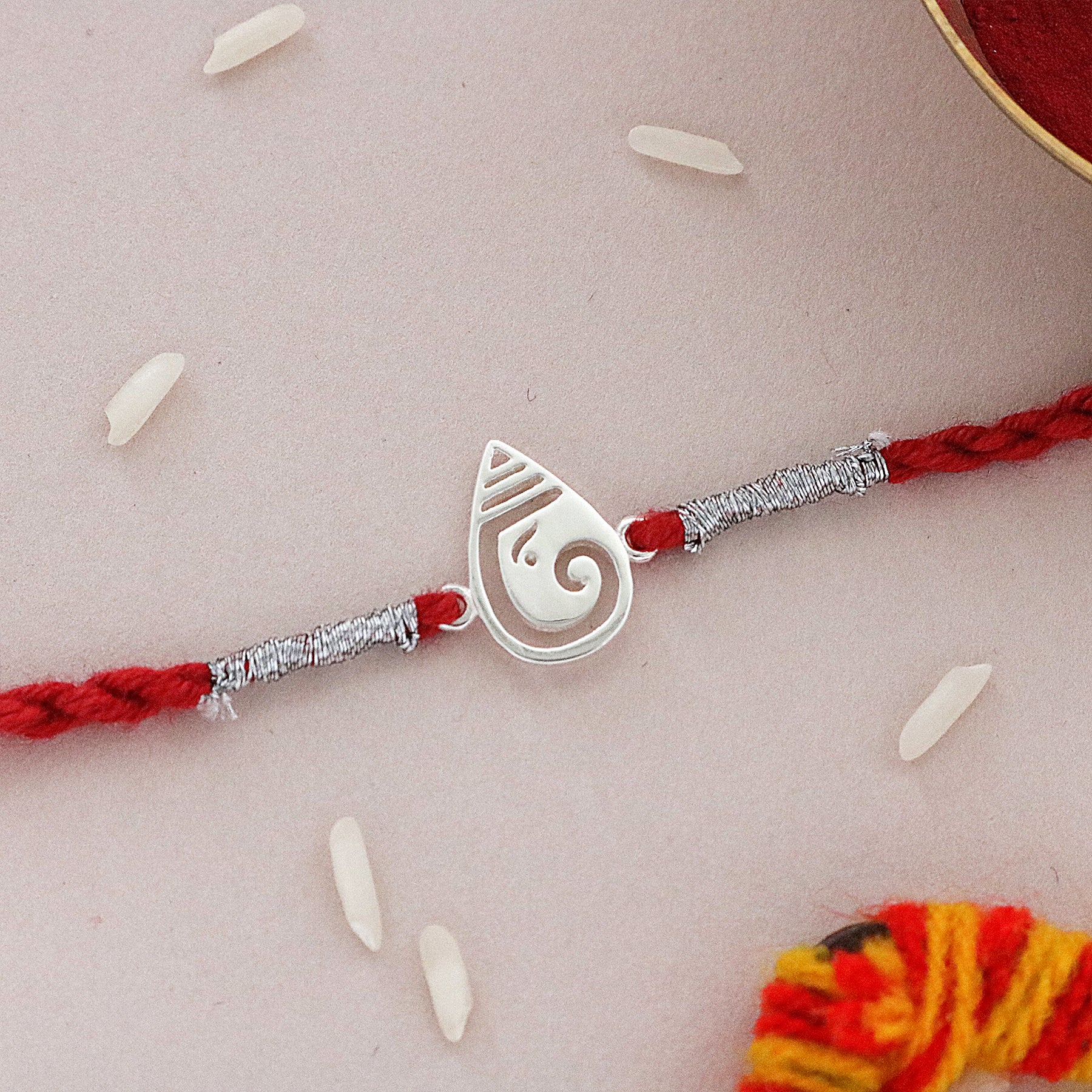 Lord Ganesha Minimal Silver Rakhi