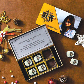 New Year Wishes Photo Personalised Chocolates