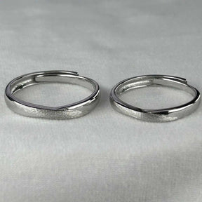 Timeless Love Adjustable 925 Sterling Silver Couple Rings