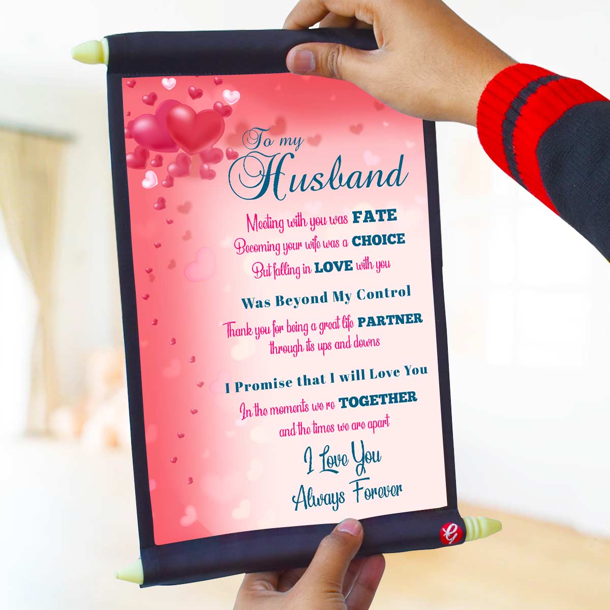 Personalised Wife's Promise to Husband Scroll