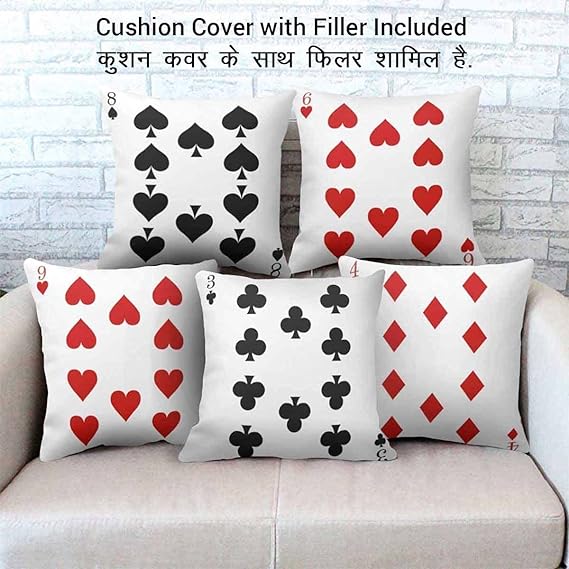Diwali Card Party Cushion Cover Set of 5