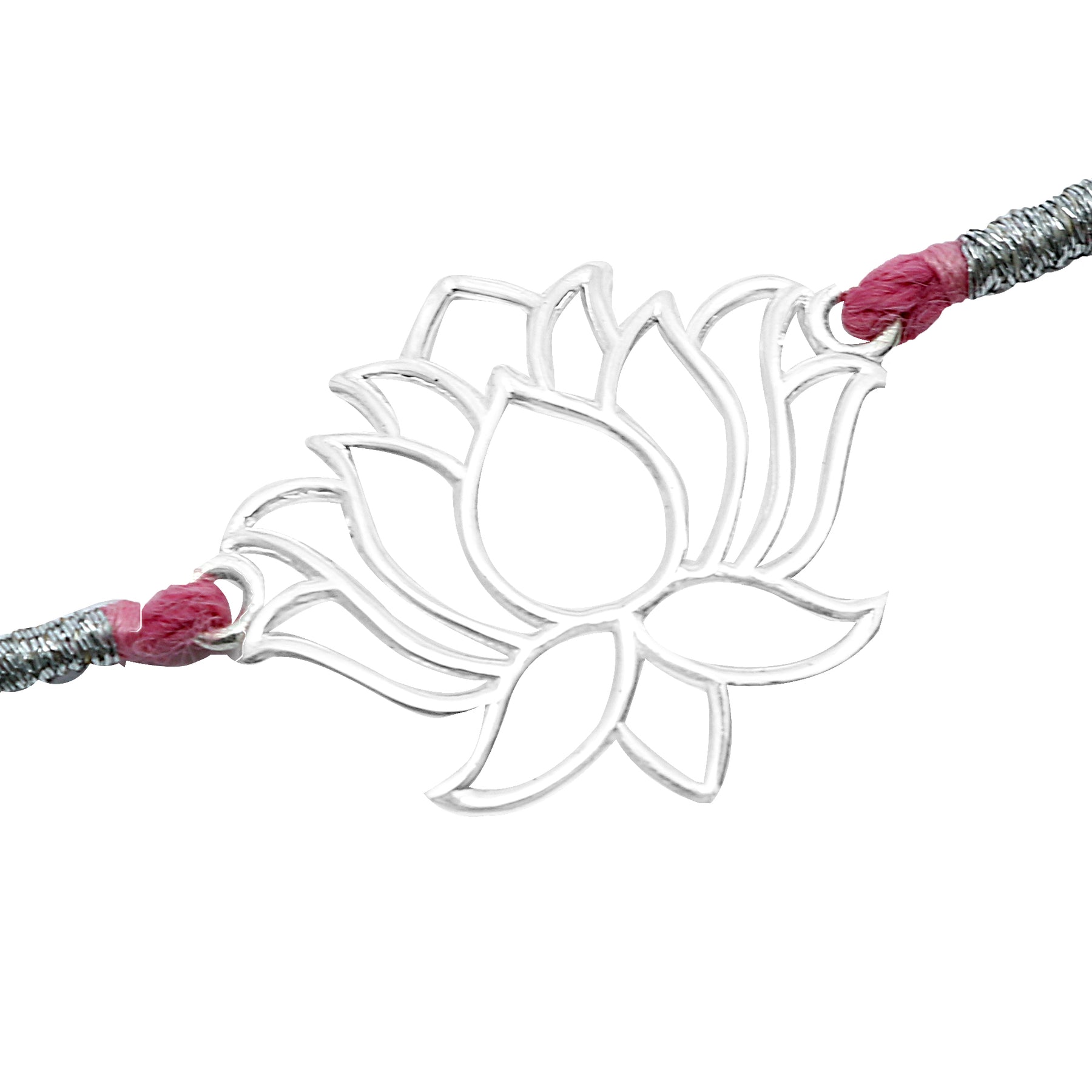 Silver Lotus Rakhi