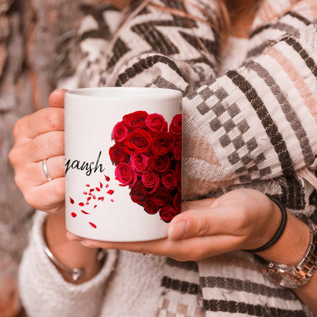 Personalized Heartfelt Love Coffee Mug Set of 2 for Valentine's Day