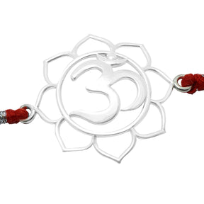 Flower OM Silver Rakhi