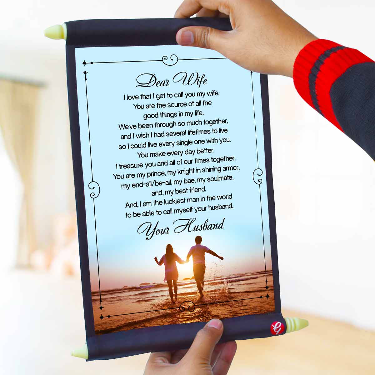 Personalised Letter to Wife Scroll