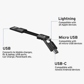 3in1 - iOS/Android/USB-C Ultra Portable Emergency Charging