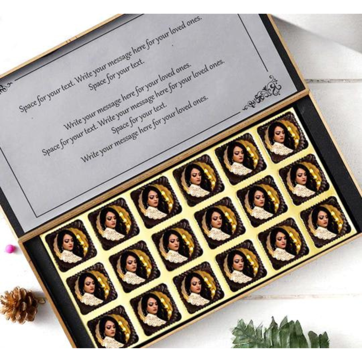 Miss You Personalised Photo Chocolate