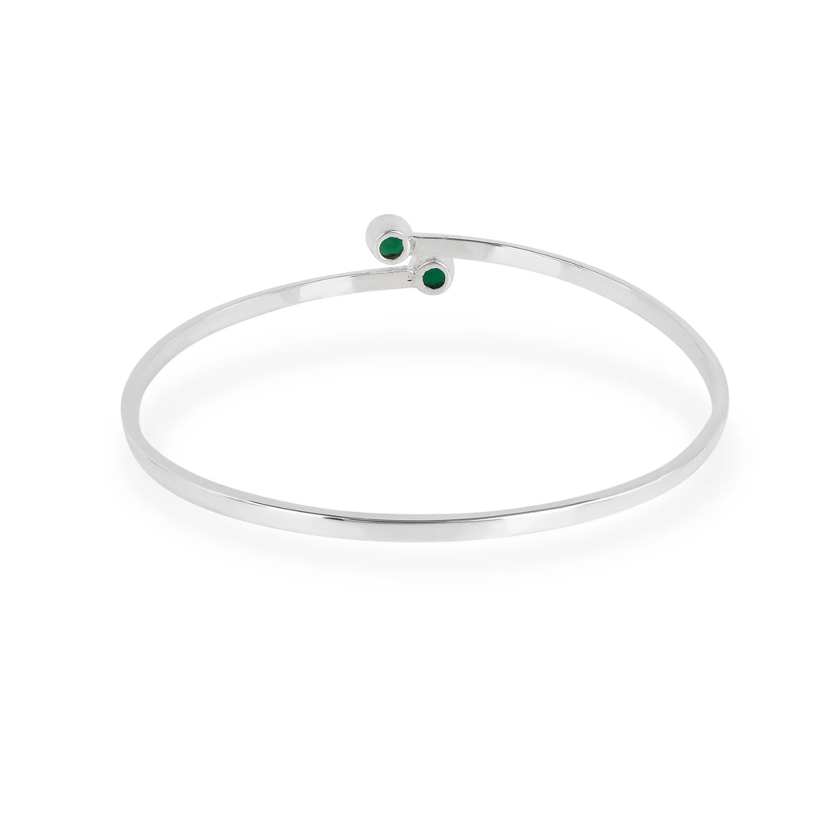 Green Onyx Sterling Silver Bezel Design Bracelet