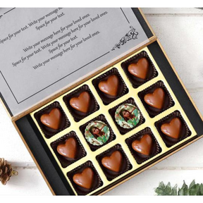 Teddy Day Heart Shape Personalised Photo Chocolate