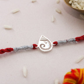 Lord Ganesha Minimal Silver Rakhi