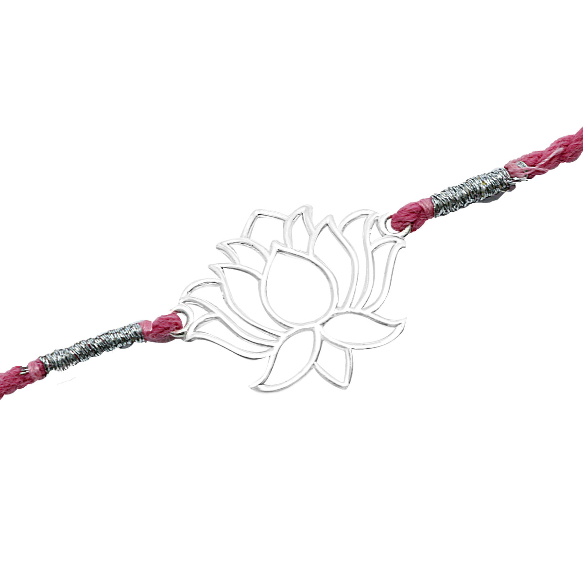 Silver Lotus Rakhi