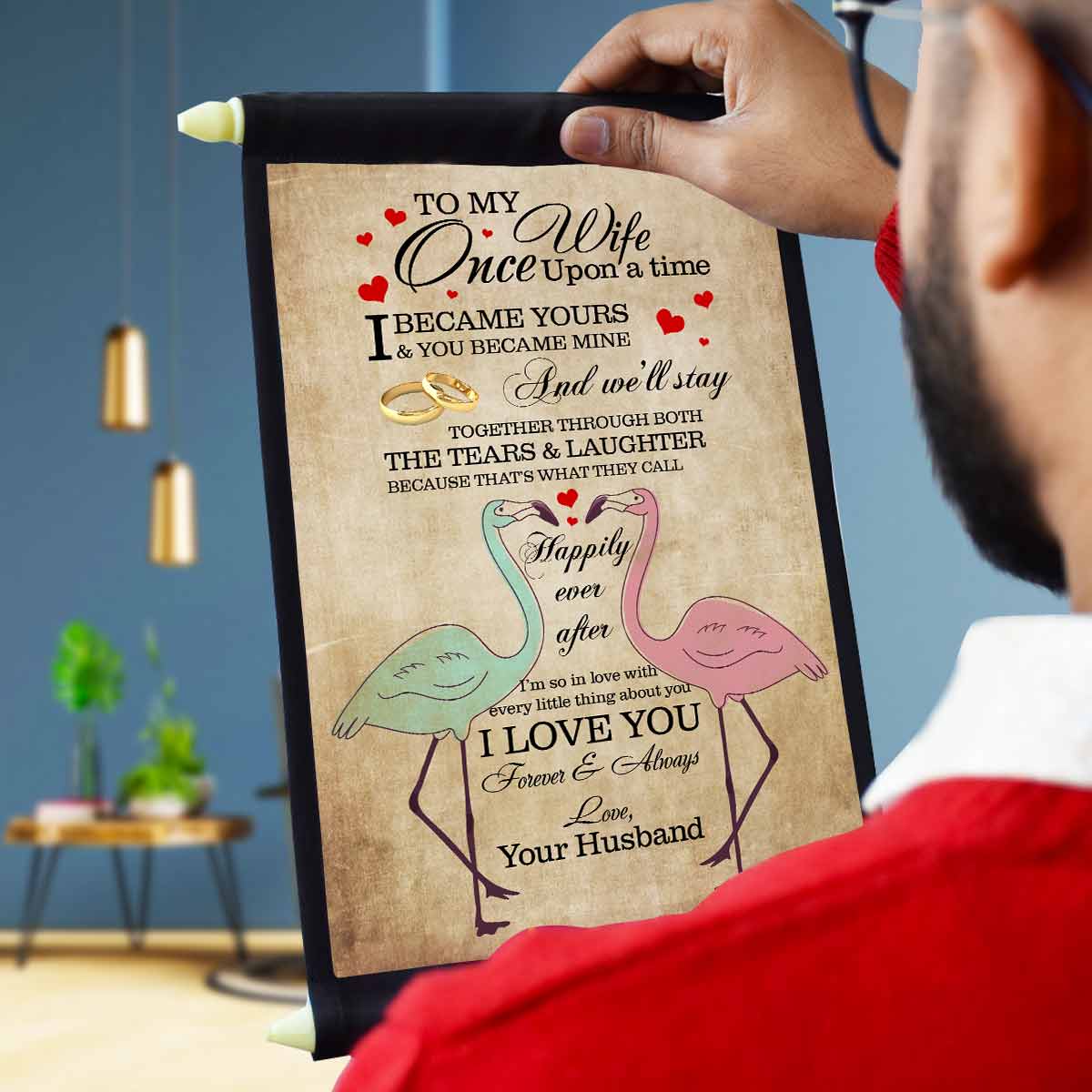 Personalised Tears & Laughter Message to Husband Scroll