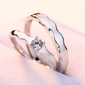 Luminary Loops Adjustable 925 Sterling Silver Couple Rings