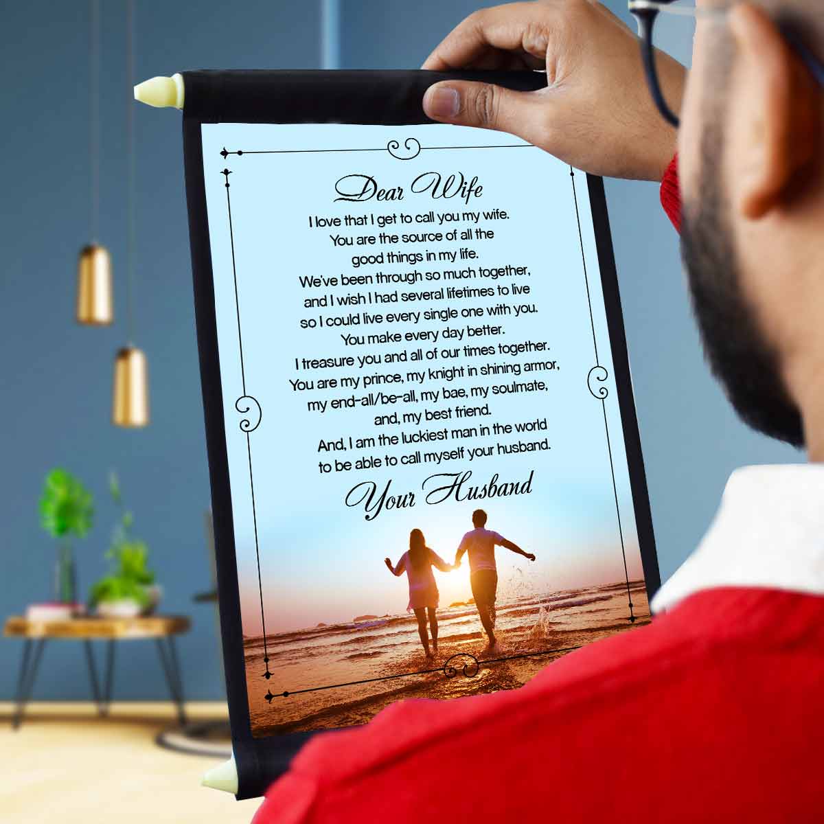 Personalised Letter to Wife Scroll