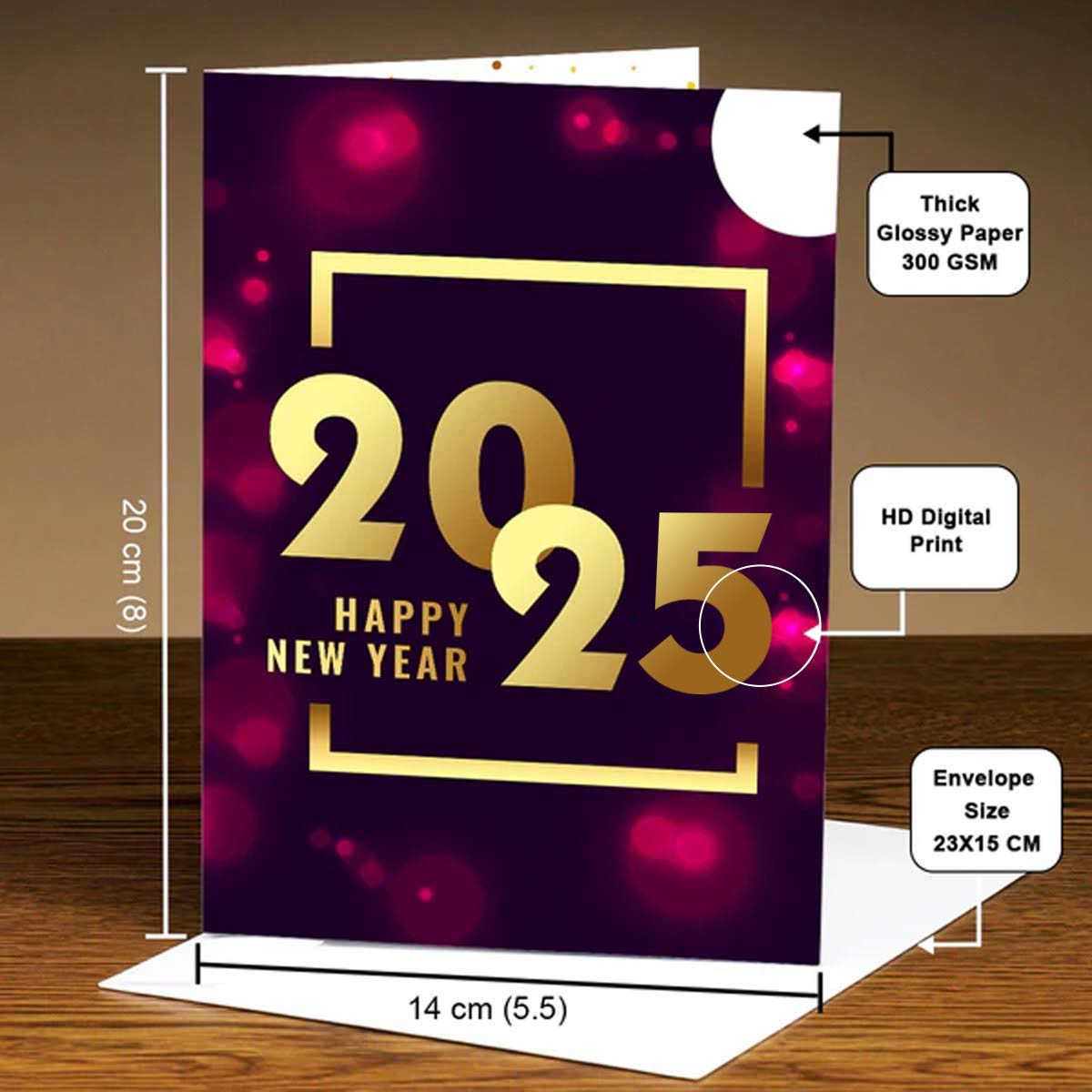 Happy New Year 2025 Greeting Card