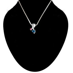 Showers of Blessings Blue Topaz, Red Ruby & 925 Sterling Silver Pendant