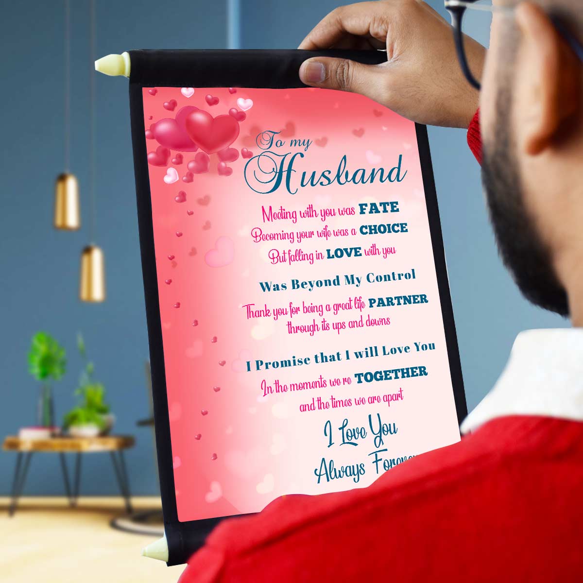 Personalised Wife's Promise to Husband Scroll