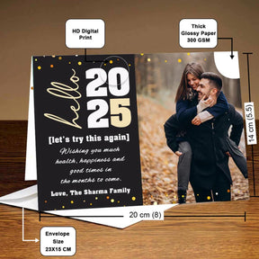 Personalised Hello 2025 New Year Greeting Card