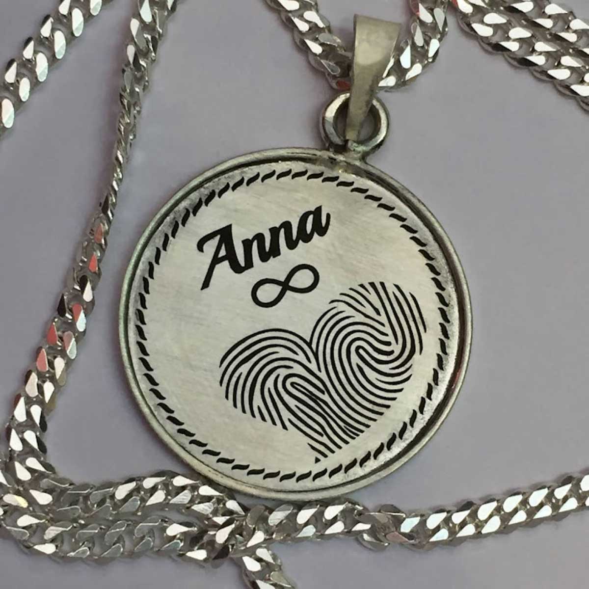 Loving Impression Silver Fingerprint Pendant