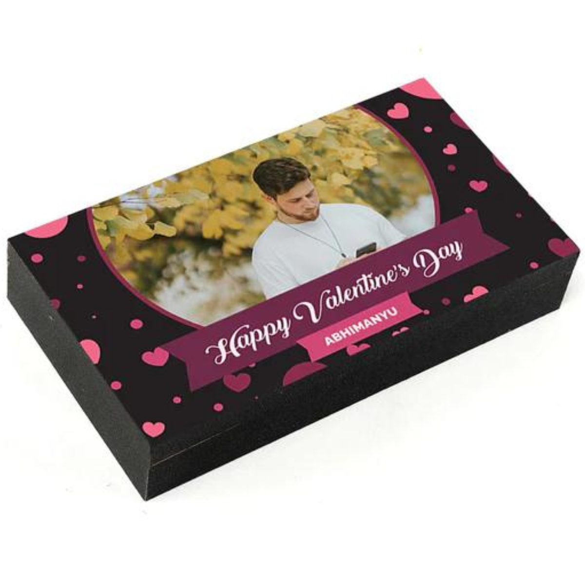 Red Ribbon Greetings Personalised Photo Chocolate
