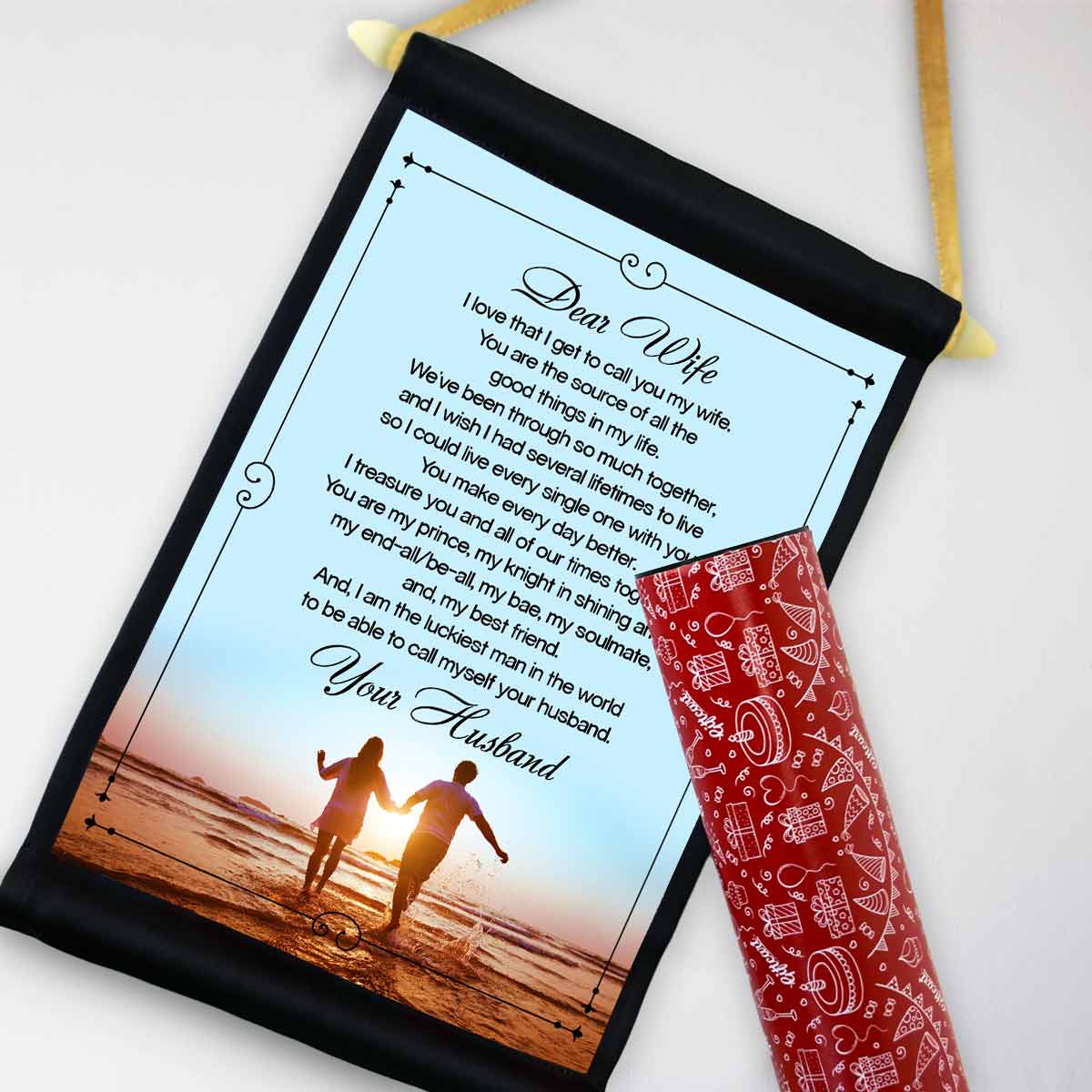 Personalised Letter to Wife Scroll