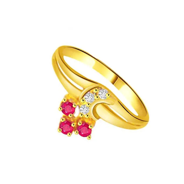 Real Diamond & Ruby Gold Ring