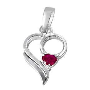 Love Treasure Red Heart Ruby & 925 Sterling Silver Pendant-4