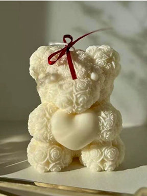 Rose Teddy Bear Candle