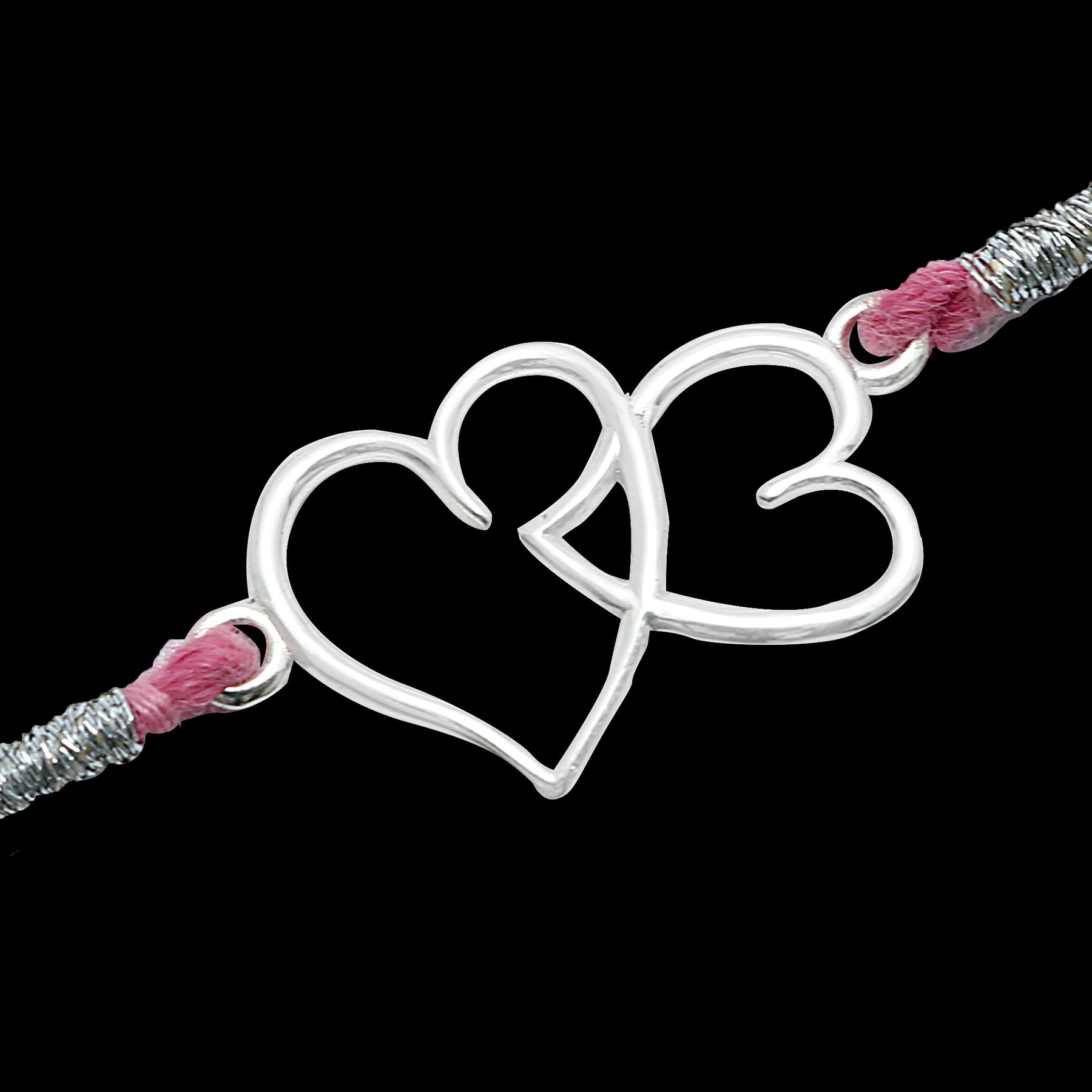 Twin Heart Silver Rakhi