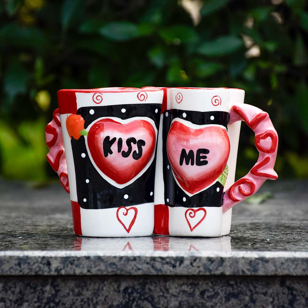 Kiss Me Printed Coffee Mug Set of 2 Gift for Couple