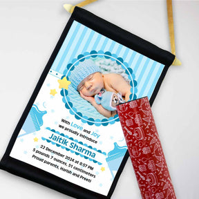 Personalised Baby Boy Announcement Scroll