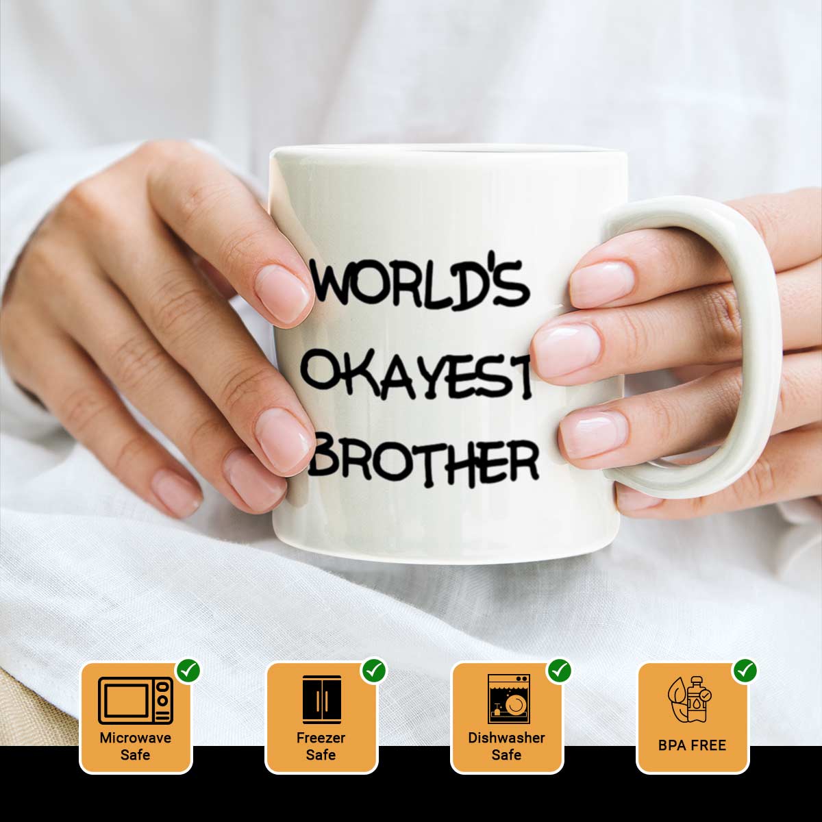 Worlds Okayest Brother Ceramic Mug