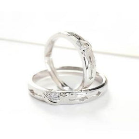 Matching Heart Couple Rings In Silver