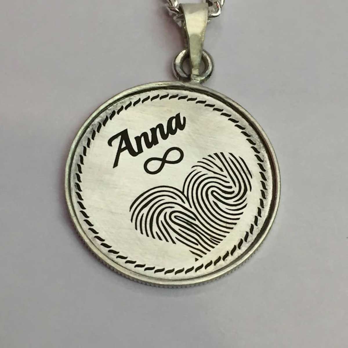 Loving Impression Silver Fingerprint Pendant