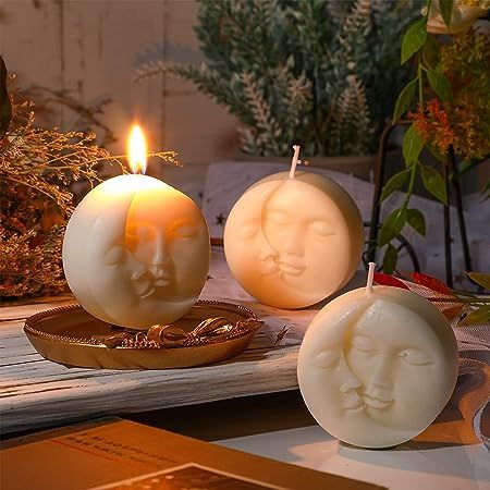 Moon Face Candle (Pack of Two)-1