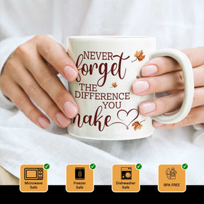 Personalised Never Forget The Difference You've Made Coffee Mug For Retirement Gift