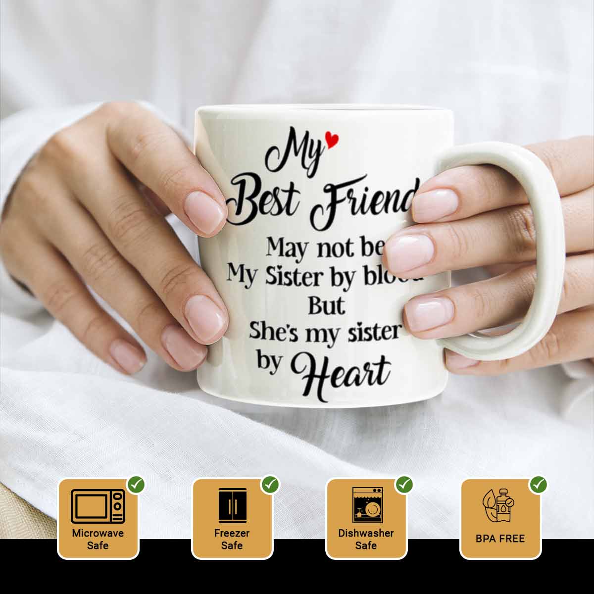 My Best Friend May not be my Sister by Blood but She is my Sister by Heart Coffee Mug