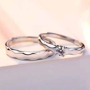 Luminary Loops Adjustable 925 Sterling Silver Couple Rings