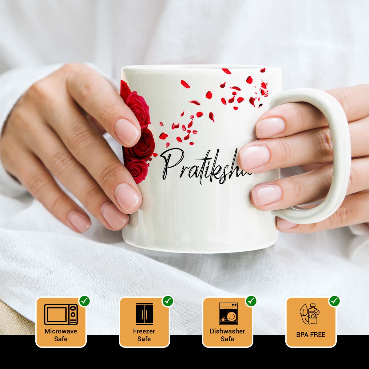 Personalized Heartfelt Love Coffee Mug Set of 2 for Valentine's Day