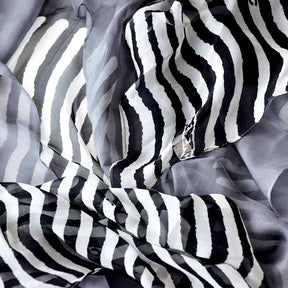Stylish Black & Grey Chiffon Stole