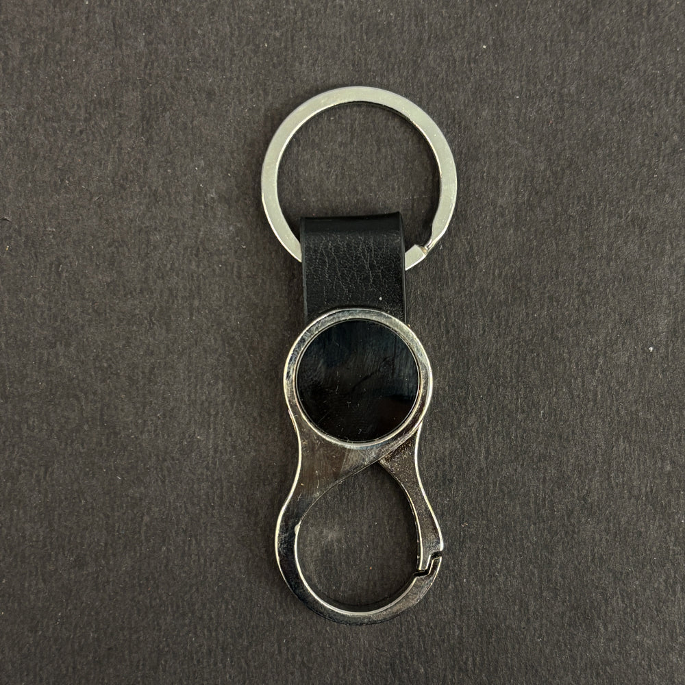 Personalized Black Round keychain