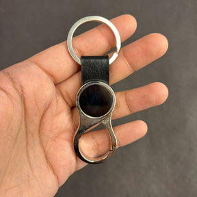 Personalized Black Round keychain