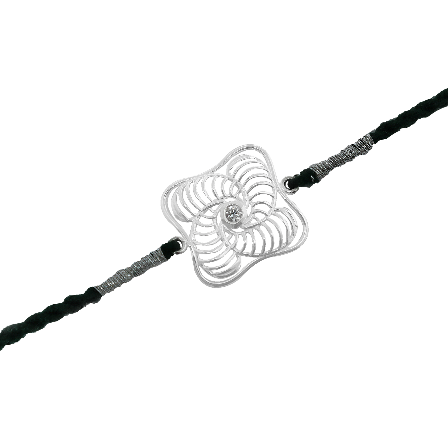 Silver Falling Flower Rakhi